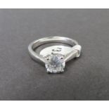 1ct weight on white 750 gold flawless diamond ring