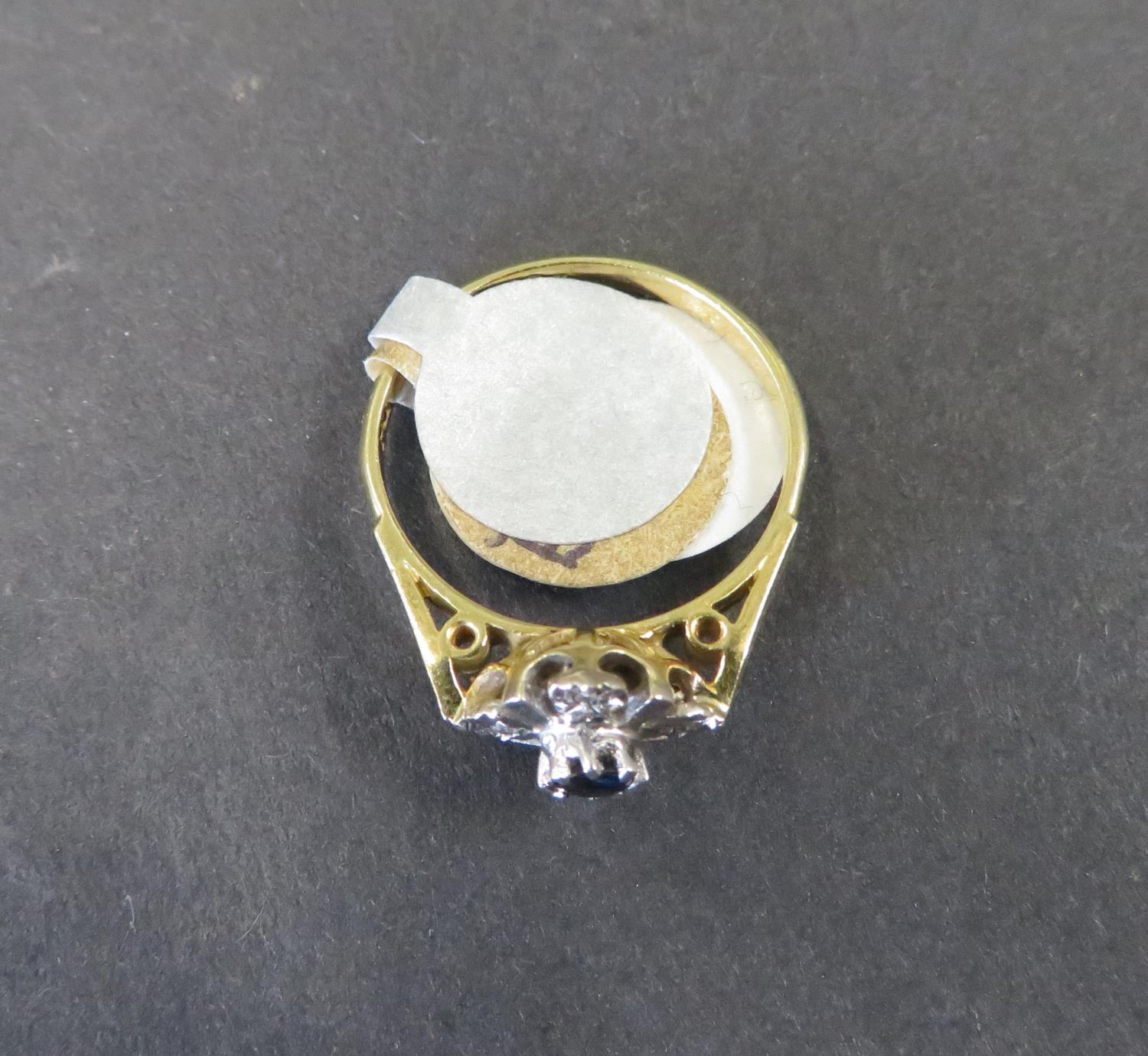 18ct diamond and sapphire ring - Bild 3 aus 3