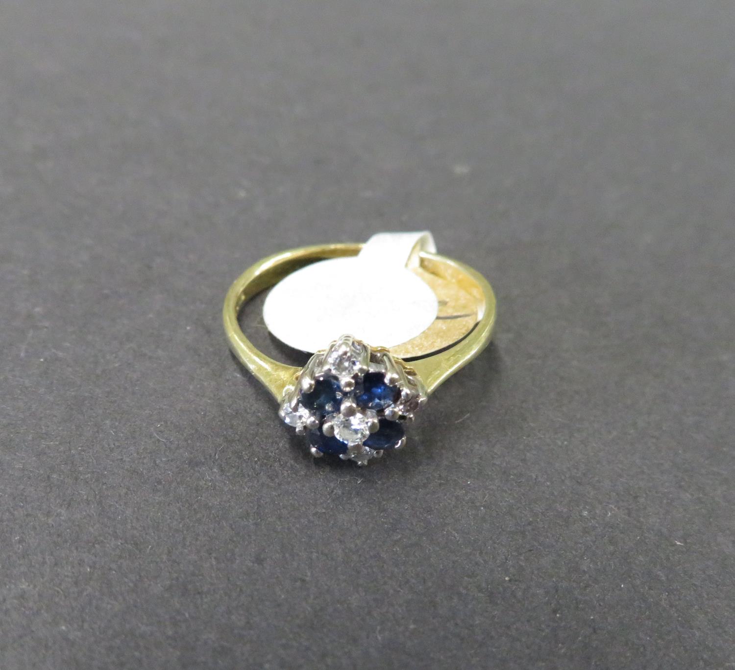 18ct diamond and sapphire ring