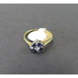 18ct diamond and sapphire ring