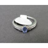 18ct white gold diamond and sapphire