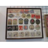 Framed vintage beermats