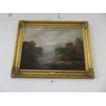 Thomas Miles Richardson Snr. oil on canvas with gilt frame 35" x 26" of Ovingham