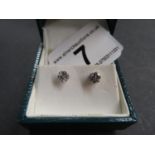 Stunning 14ct white gold diamond stud earrings - total weight 0.75 carats