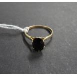 9ct gold set with large oval black diamond