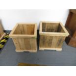 Pair of wooden planters