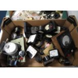 Large box of Ampmeters, Voltmeters and other meters