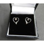 Silver heart earrings