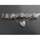 4 bar silver gate bracelet