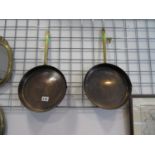 2x copper frying pans
