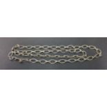 Heavy silver byzantine link necklace 30" long. 42g