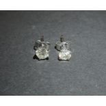 18ct white gold diamond stud earrings .5 carat