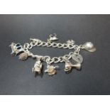 Silver charm bracelet 47 grams