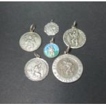 Job lot of six silver st Christopher medallions. 17g