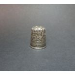 Boxed silver antique thimble by James Swan & son. Birmingham 1941. Excellent condition.