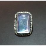 Silver ring set moonstone type stone