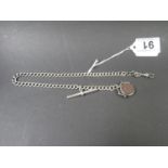 Silver Albert watch chain 50 grams total weight