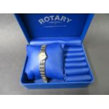 Rotary silver watch in case - Ladies