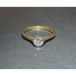 Half carat diamond solitaire stamped 18ct gold