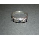 18ct white gold ring set with sapphires and diamonds