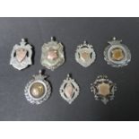 Collection of silver and gold watch fobs 80 grams total weight