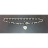 Heavy silver Tiffany style necklace. Fully hallmarked. 38g