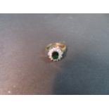 9ct and green stone ring 4.4 grams