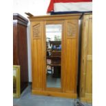 Pine Wardrobe with glass door