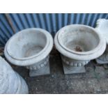 Pair of concrete planters