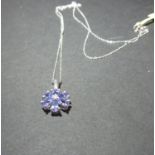 Tanzanite and silver necklace