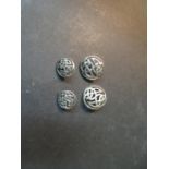 4x silver Celtic buttons
