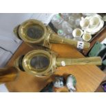 2x brass candlelight coach lights in original condition