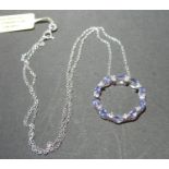 Tanzanite and silver necklace