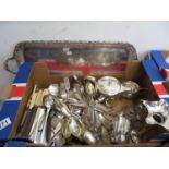 Box of plated ware