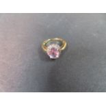 9ct diamond and amethyst ring - 3 grams