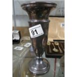 Hallmarked and weighted 7" silver vase