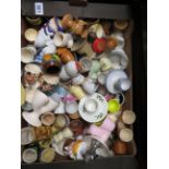 Large collection of assorted egg cups