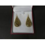 Gold on silver drop earrings. Weight 5g