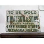 Enamelled sign Watson and Sons, Newcastle