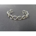 Silver 'wave' bracelet stamped 'Mexico 925'. Weight 18g