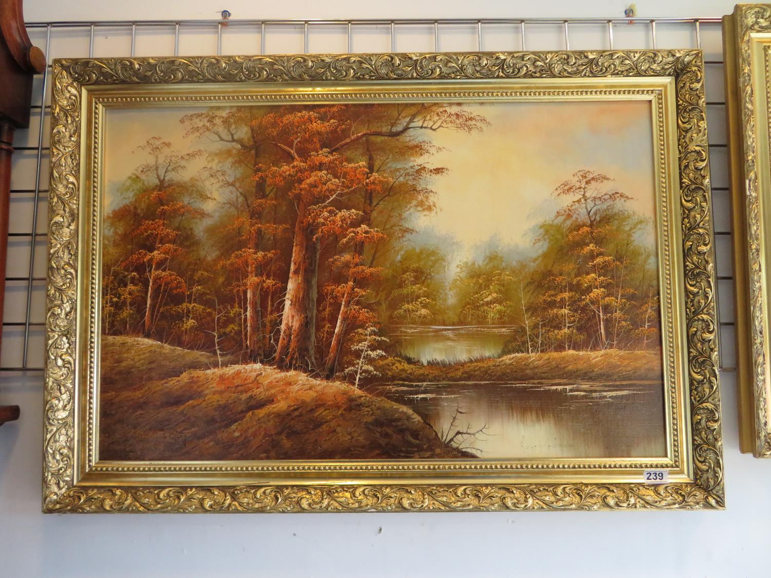 2x large oil paintings - Image 2 of 2