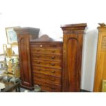 Large scotch chest of drawers with 2 matching side wardrobes