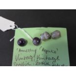 2x sets Scottish agate and silver earrings