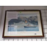 Picture of RMS Caronia by Stephen Card signed in pencil