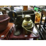 2x brass lamps