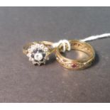 2x 9ct rings with stones 5.9 grams
