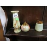 Collection of marble lighters and vase