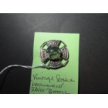 Vintage hallmarked Scottish silver brooch with moss agate