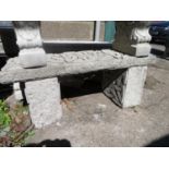 Cast concrete straight bench