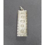 Solid silver ingot scalloped edge hallmarked for Silver Jubilee Sheffield 1977